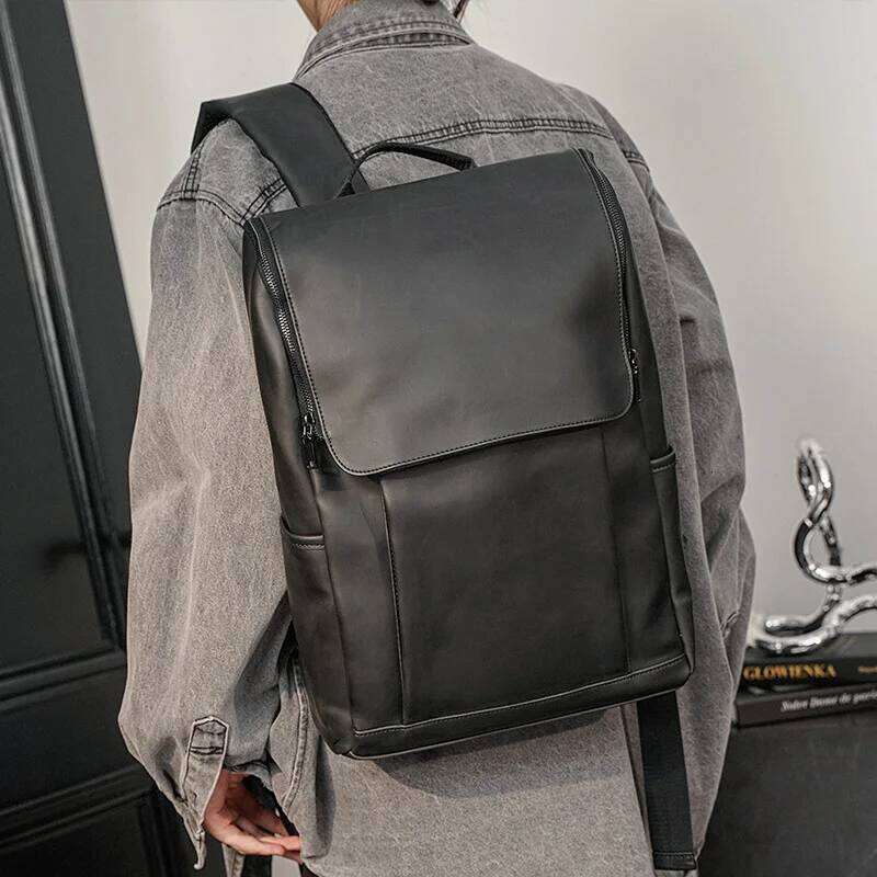 Men's backpack crazy horse leather School Large capacity men multifunctional Backpacks vintage Laptop bag pack mochilas