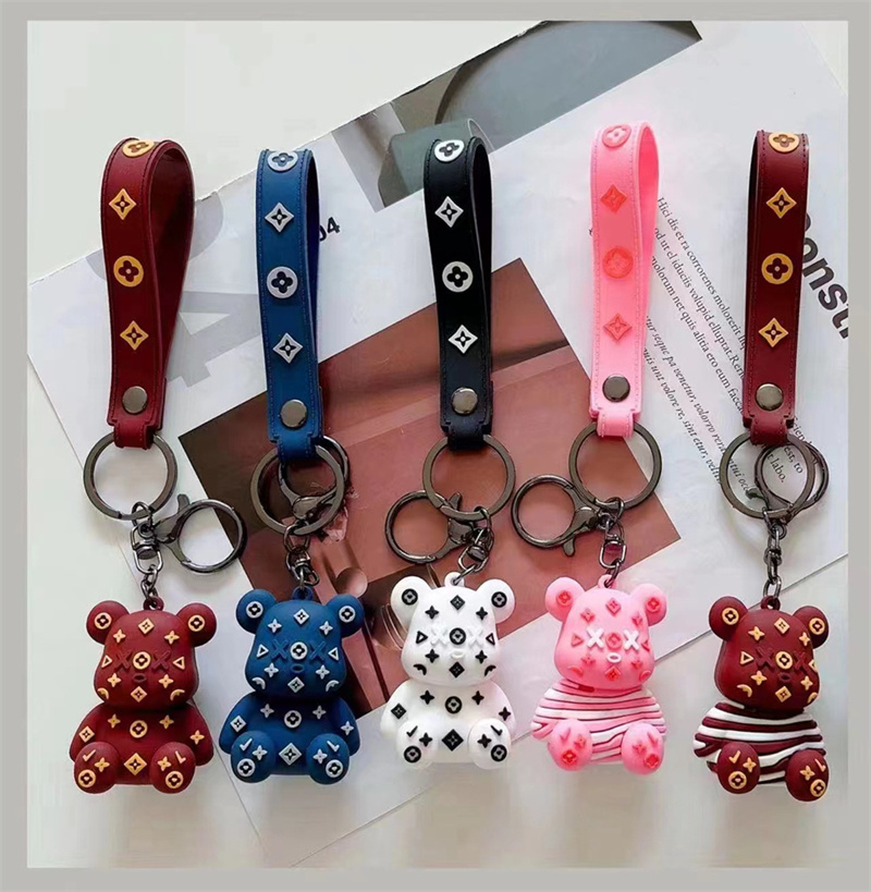 2025 new Free shipping Novel and creative gift cartoon bear key ring school bag pendant bag bag pendant small gift keychain