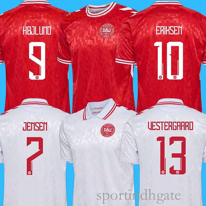 Denmark Soccer Jerseys: Eriksen, Hojbjerg, Christensen - Home Red Away White Football Shirts for Men & Kids