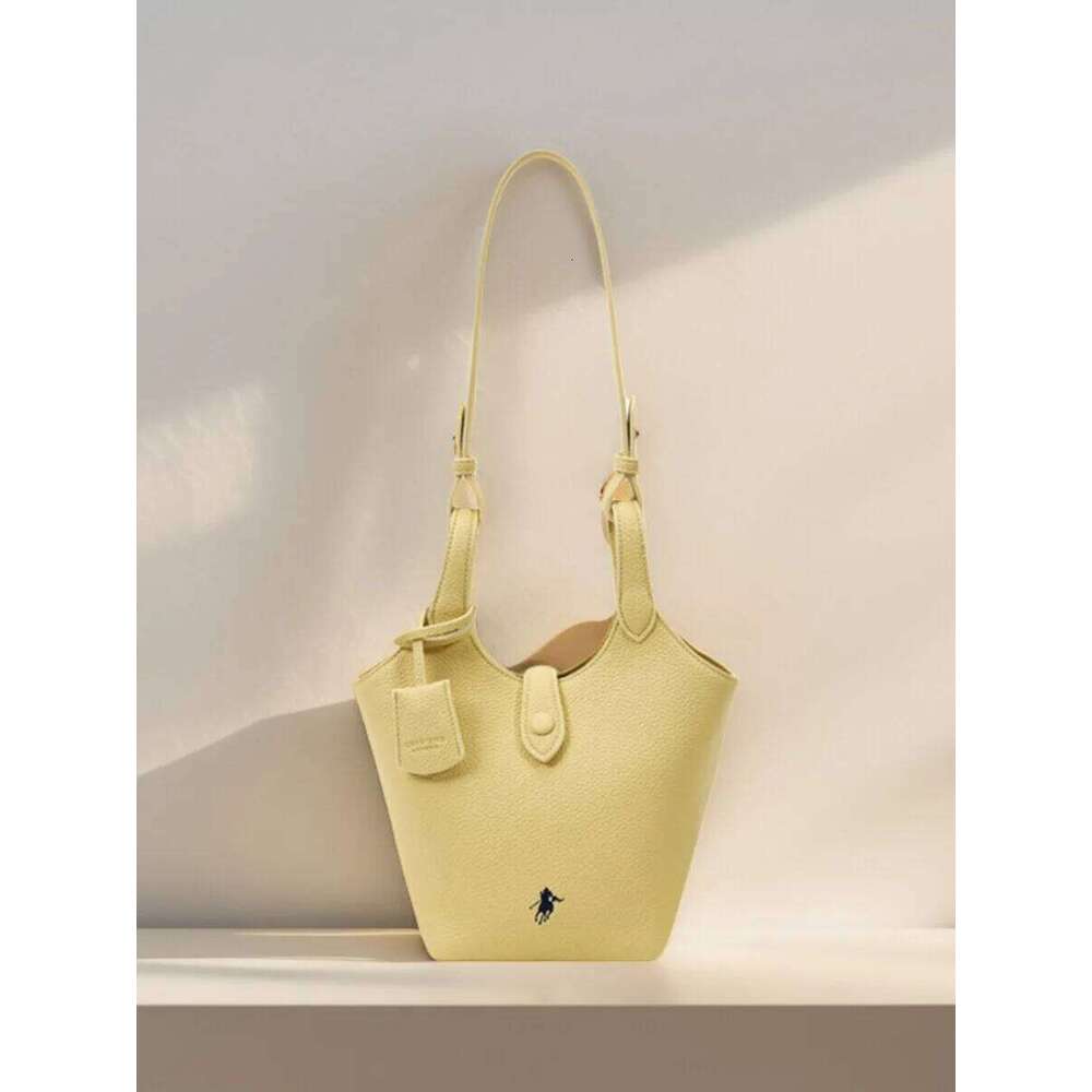 Chio2nd Spring Summer Women's Yellow Buet Crossbody Soft Leather Oulder Bag Daily Use Basket Ape Handbag