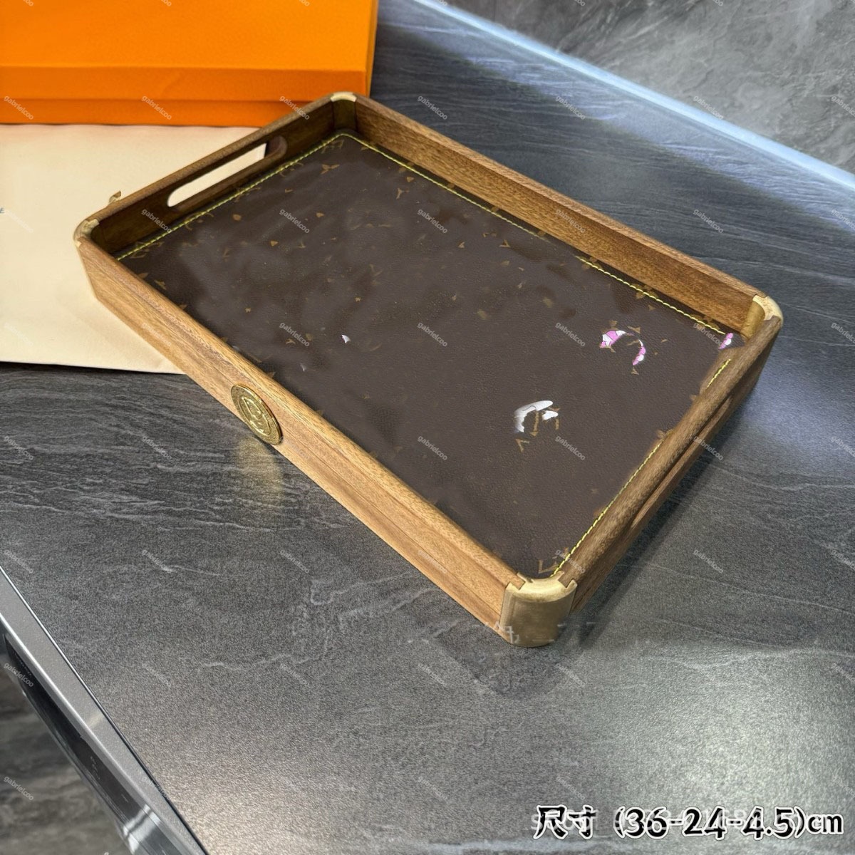 Designer Solid Black Walnut Serving Tray Handcrafted Wooden Display Plate for Bracelets/Tea Ceremony Elegant Photo Shoot Prop