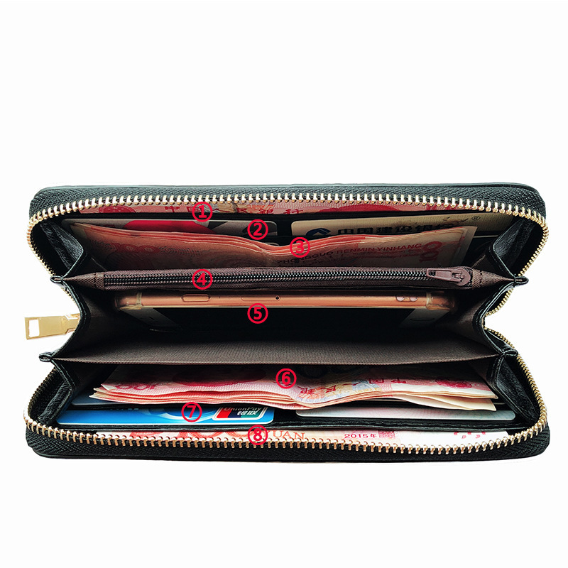 Designer Wallet Factory Direct Sale Long Wallet For Luxury Bag Women Fashion Embossed Zipper Clutch Ladies' Wallet Phone Bag Women's Handbag