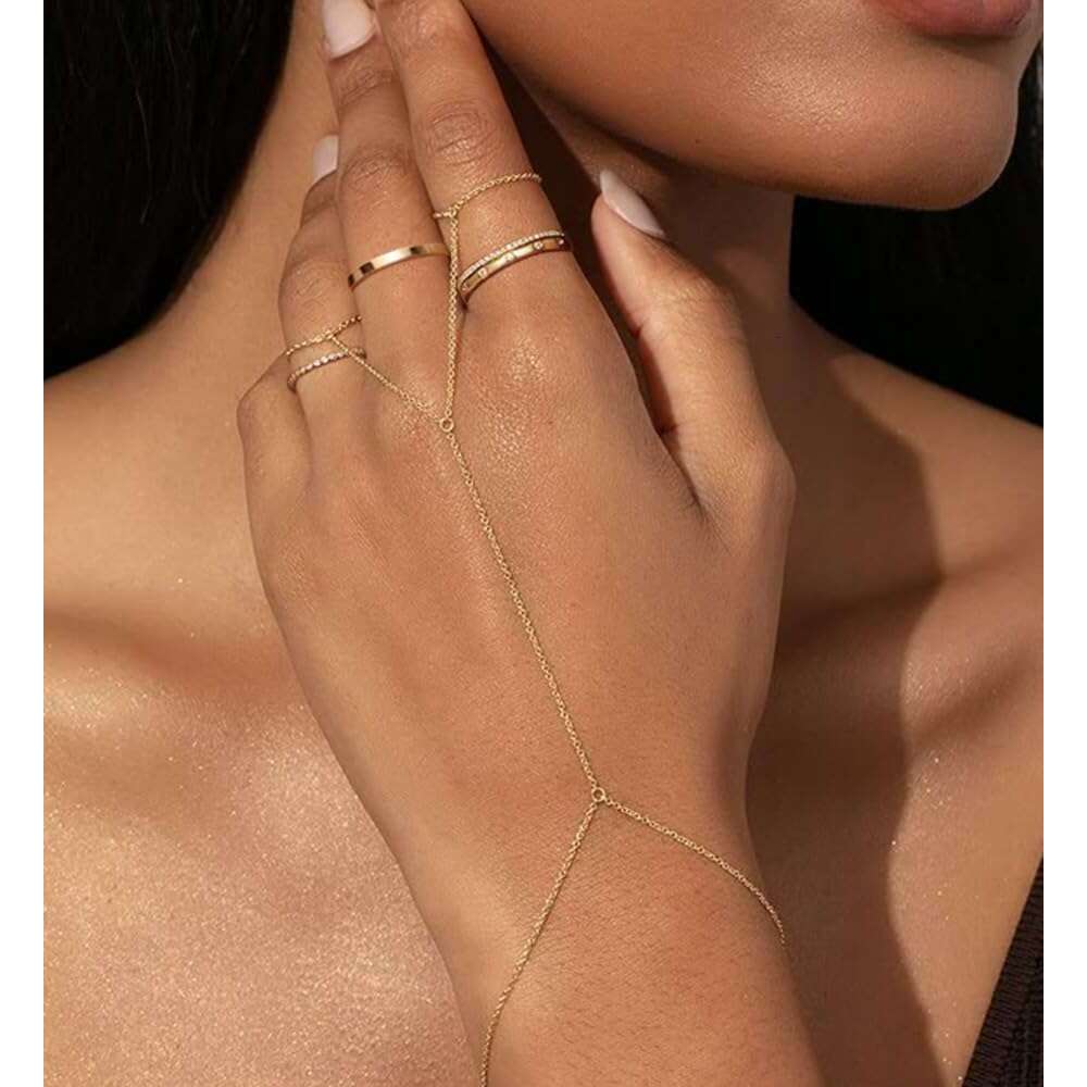 Designer ring Non Trendy 3 14K Gold Plated Jewelry for Women Dainty Stackable Cubic Zirconia Knuckle Ring Set Statement Chunky Stacking Band Rings Siz