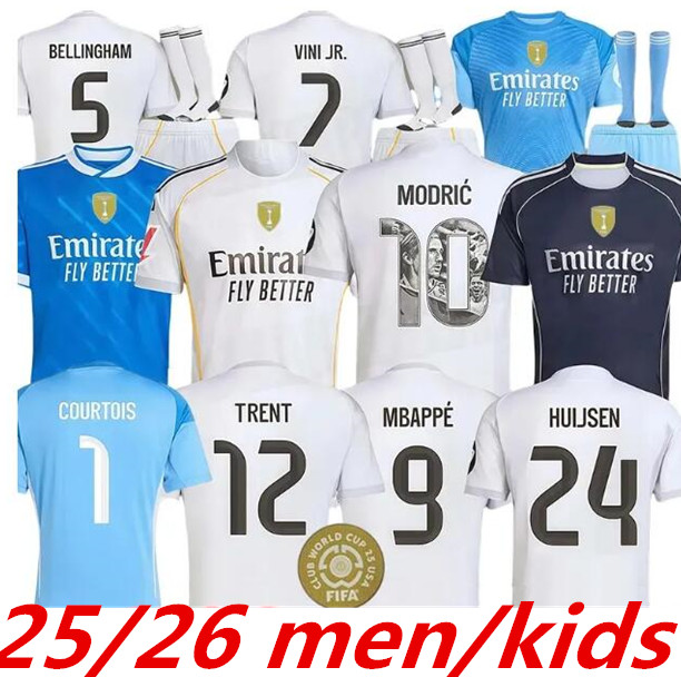 25 26 MBAPPE BELLINGHAM VINI JR soccer jerseys real HUIJSEN valverde CARVAJAL MODRIC 2025 football shirt 4th CAMAVINGA Camisetas MaDrIdS men kids TRENT ENDRICK 999