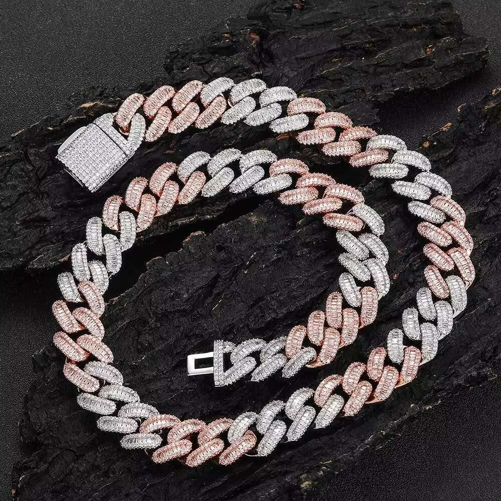 13MM Vintage New Type Cuban Style Necklace Fascinating Price Gold Plated Copper Zircon Moissanite Link Chain Retro Vintage Style