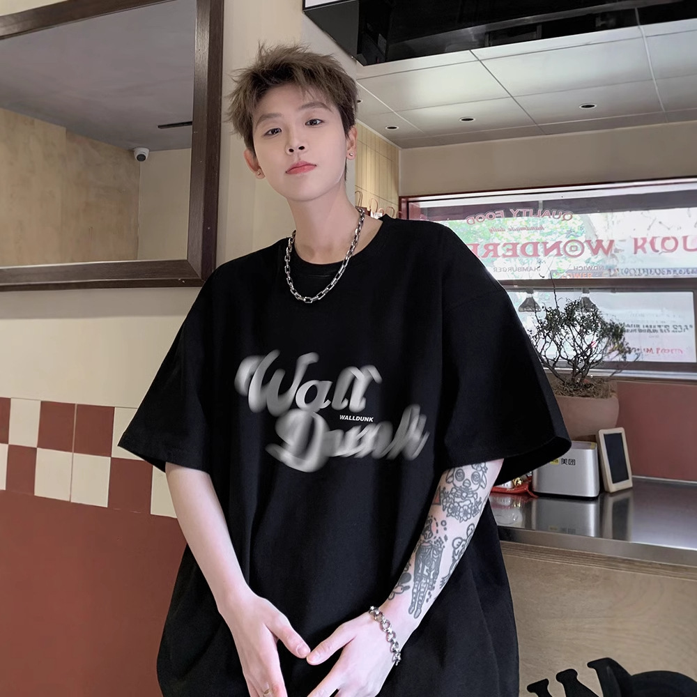 Skin-friendly Breathable Youth Short Sleeve T-shirt Designer Short Sleeves Men's Summer American Style Trendy Loose Heavyweight Half Sleeve Tee S