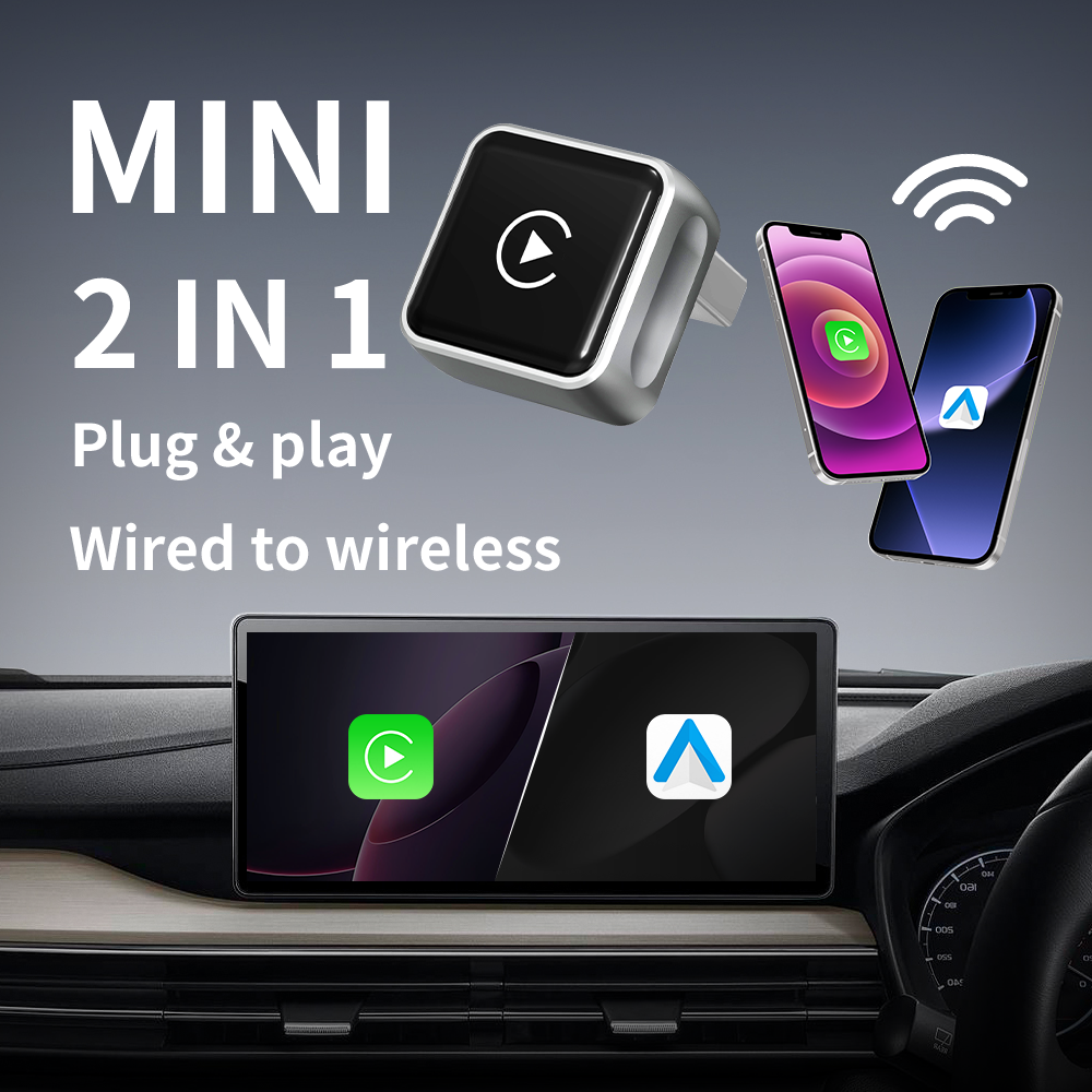 Upgrade Wireless CarPlay Android AI Box Plug & Auto Connect 2in1 for Cars Watch Netflix YouTube in 5G WiFi Car Play HD K6 MINI