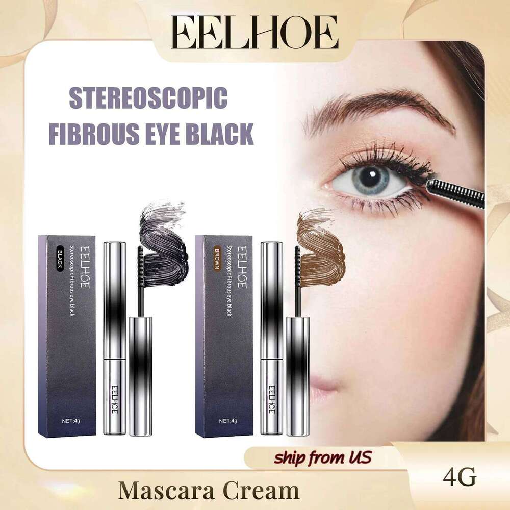 EELHOE Natural Dense Thick Curling Eyelashes Extension Make-Up Long-lasting Lengthens Nourishing Longer Eye Lash Fibrous Mascara X250