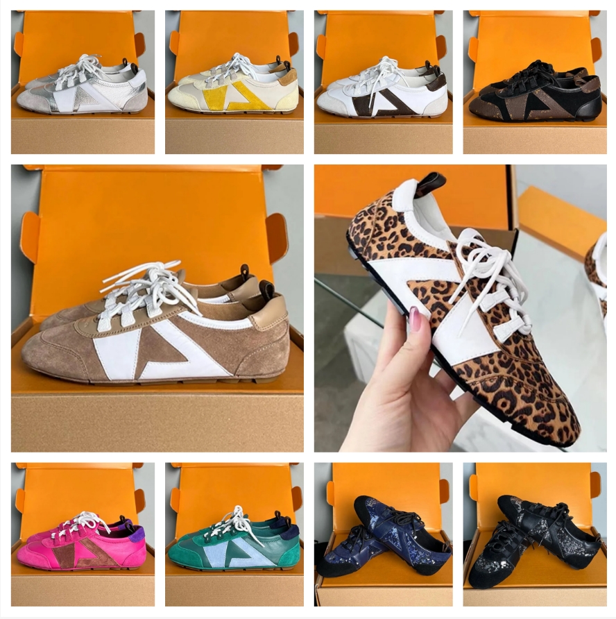 Trendy Shoes Sneakers Sold Leather And Sequins Made Trainers Lady Outdoor Comfortable Leisure Sports Shoe