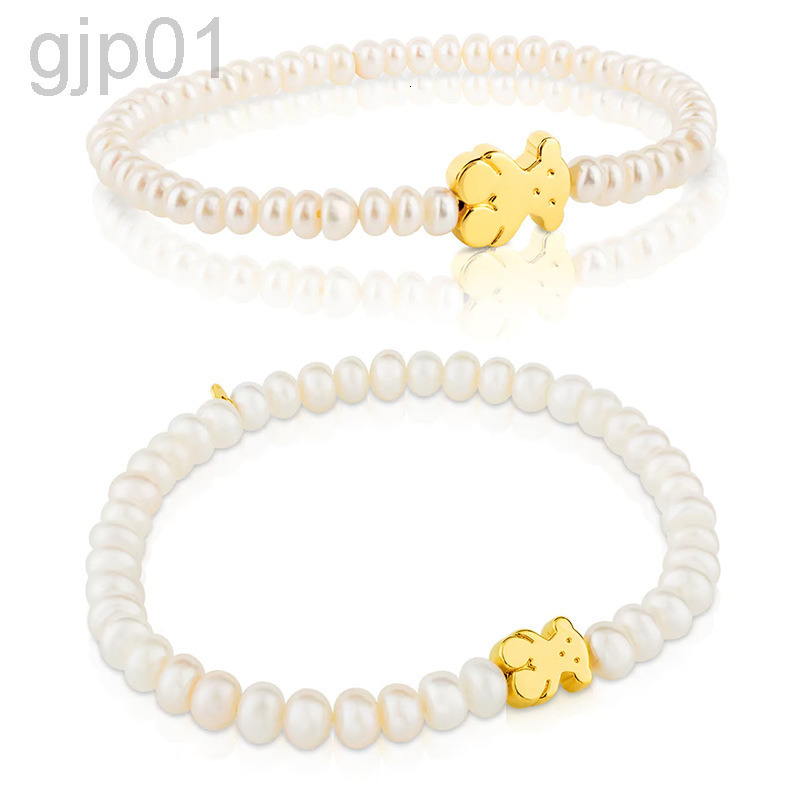 designer tous jewelry Xiong Family S925 Pure Silver Gold Little Bear Pearl Bracelet Hot Selling Womens Jewelry Bracelet