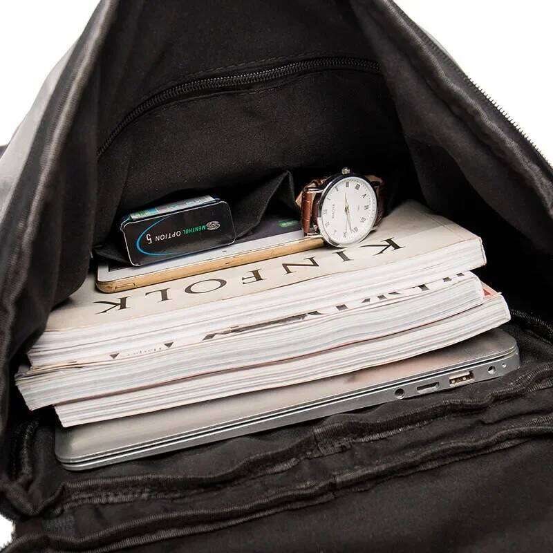 Quality Men's BackpackNew Fashion Leather Backpack Men Travel High Capacity Schoolbag Laptop Double Shoulder Bag