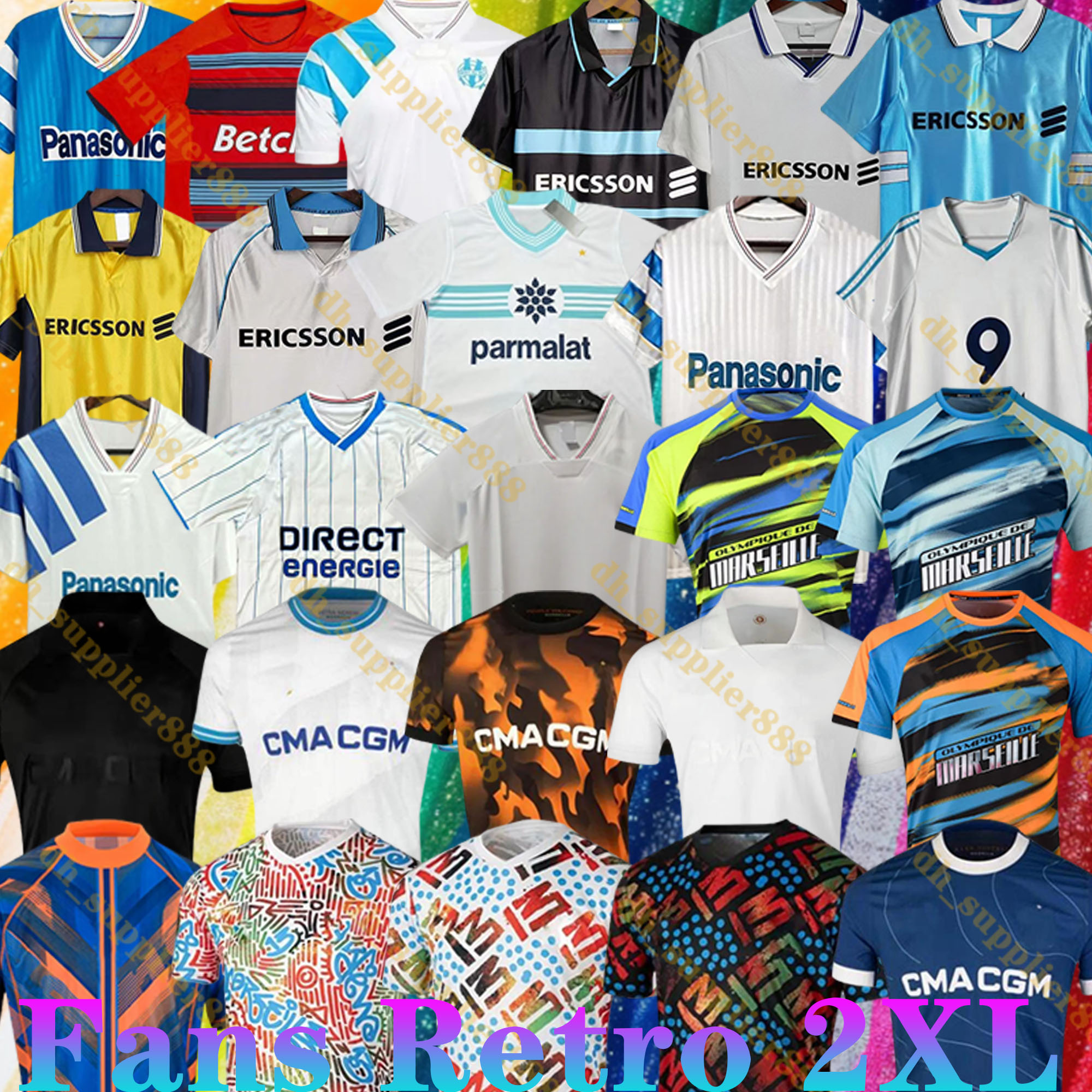 11 12 retro marseilL e soccer jerseys 1990 1991 1992 93 98 99 DROGBA 00 03 04 05 06 Classic vintage Football Shirt BOLI PAYET REMY LUCIN PIRES Maillot de foot Papin Waddle