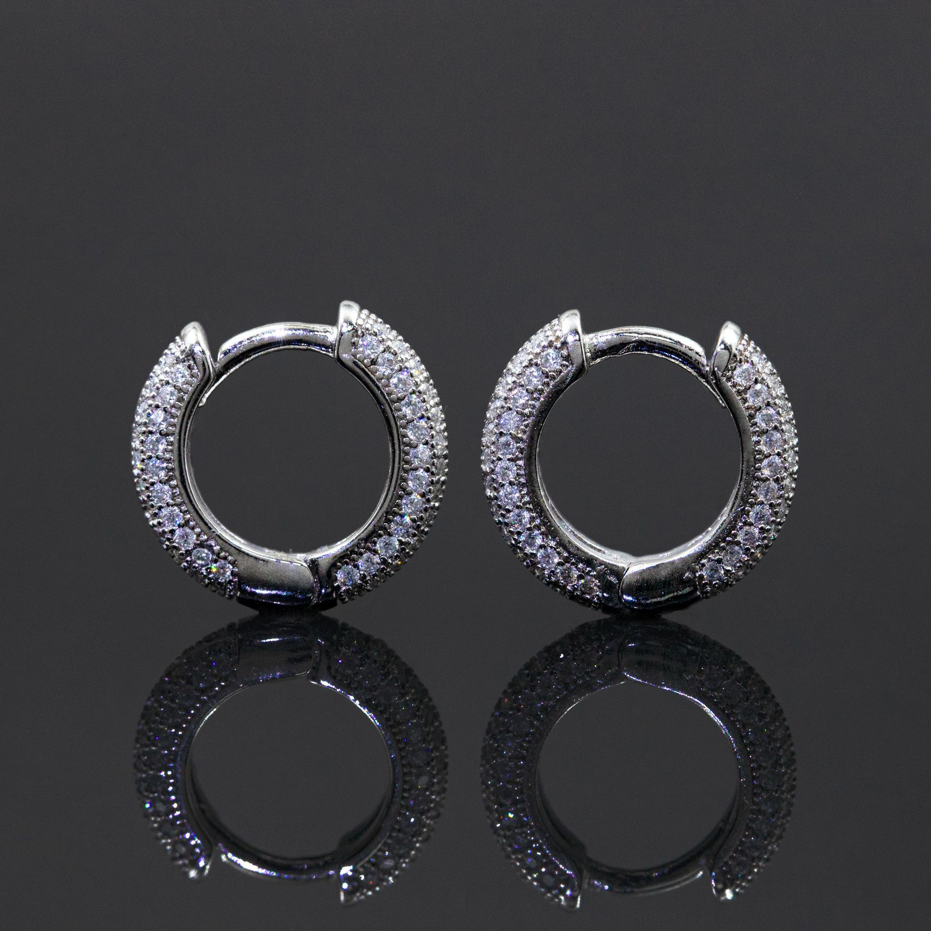 Hoop Earring Moissanite Jewelry Gold Plated 925 Sterling Silver Iced Out VVS Diamond Moissanite Earrings