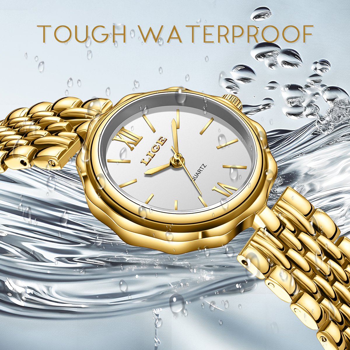 LIGE Men's Quartz Watch Waterproof Watch Top Brand Men's and Women's Universal Style Square Case Fashion Business Watch Holiday Gift Te