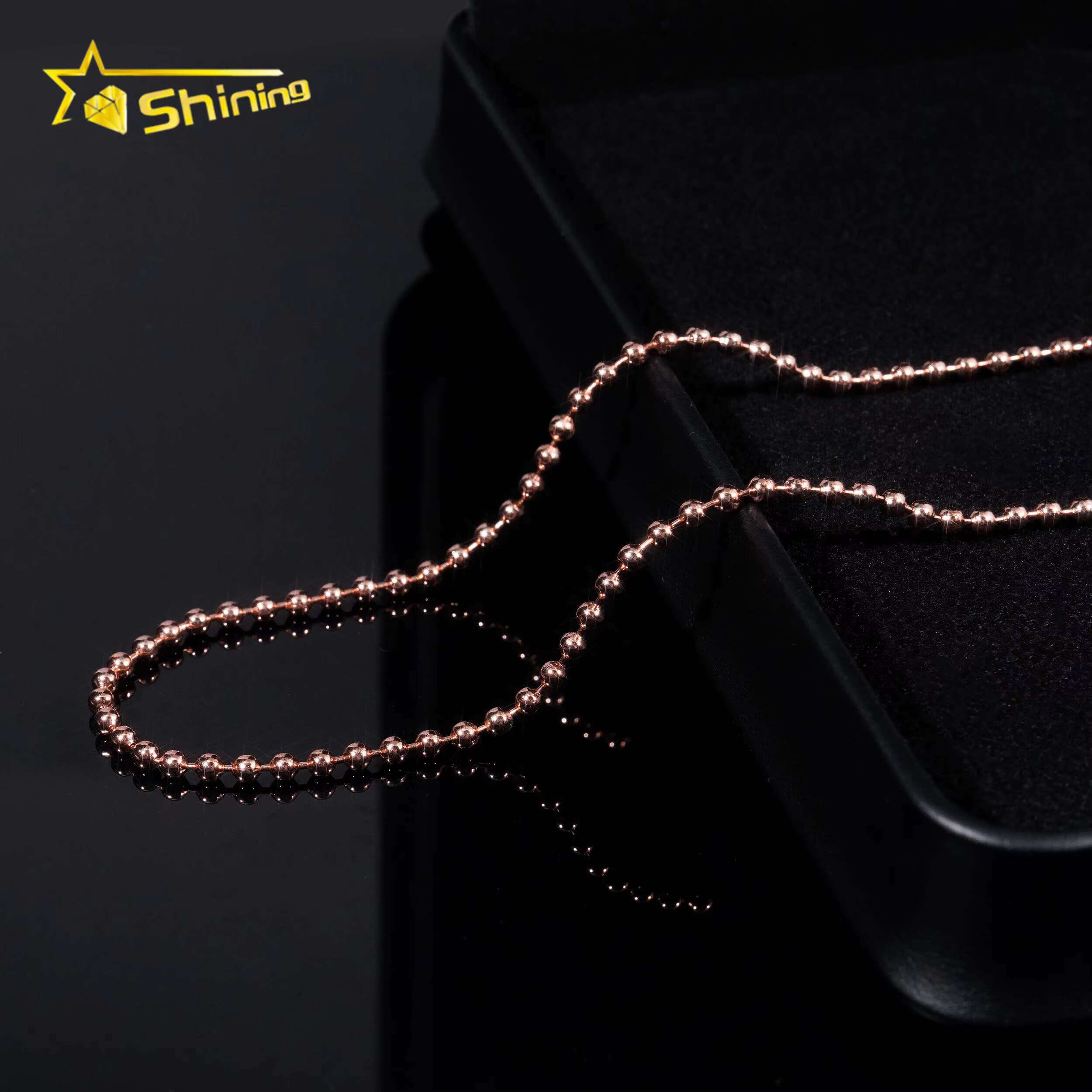Fine Jewelry 925 Pure Silver Bead Chain Moissanite Clasp Chain Diamond Fashion Hip Hop GRA Certified