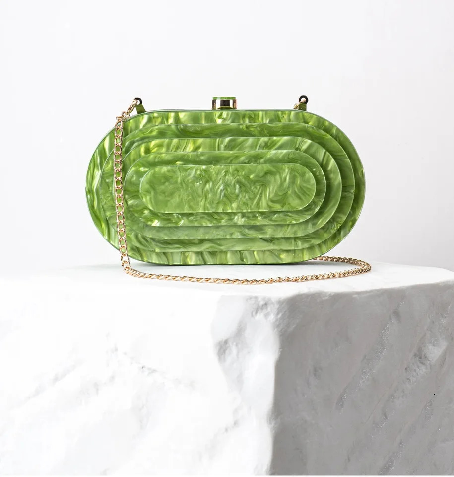 green Box Bag Mini Phone Women Acrylic Clutch Shoulder Handbags Marble Purse Evening Wedding Cocktail Beach 250628
