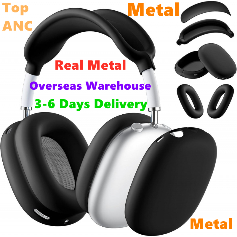 USA Stock for airpods max ANC Metal case airpodspro max 2 pro 2 3 Earbuds Headphone Accessories Transparent Waterproof Protective case Maxs Headphones Smart Cover