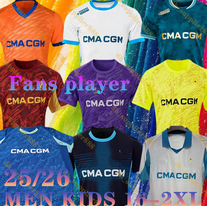 25 26 maillot de foot GREENWOOD marseilL e jersey soccer 125th Anniversary 4th WAHI OUNAHI harit 2025 2026 OM man kids kit football shirts Mbemba hommes enfants NDIAYE