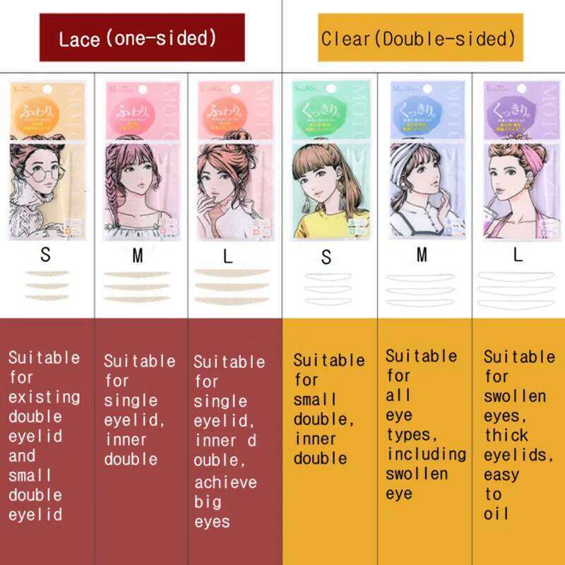 MOTONOZEN Double Tape Sticker Invisible Natural Fold Eyelid Transparent Paste Big Beauty Eyes Applicator Tool X250703