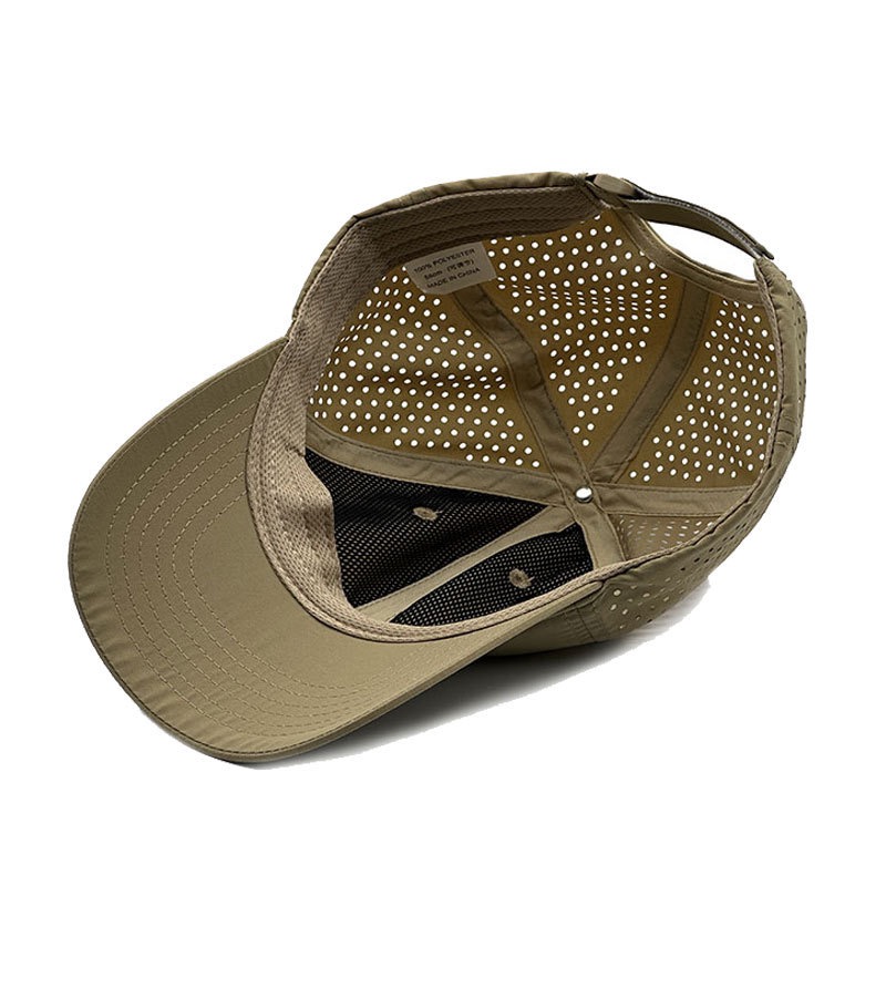 Quick-drying laser perforated soft top outdoor sunshade baseball cap with brim