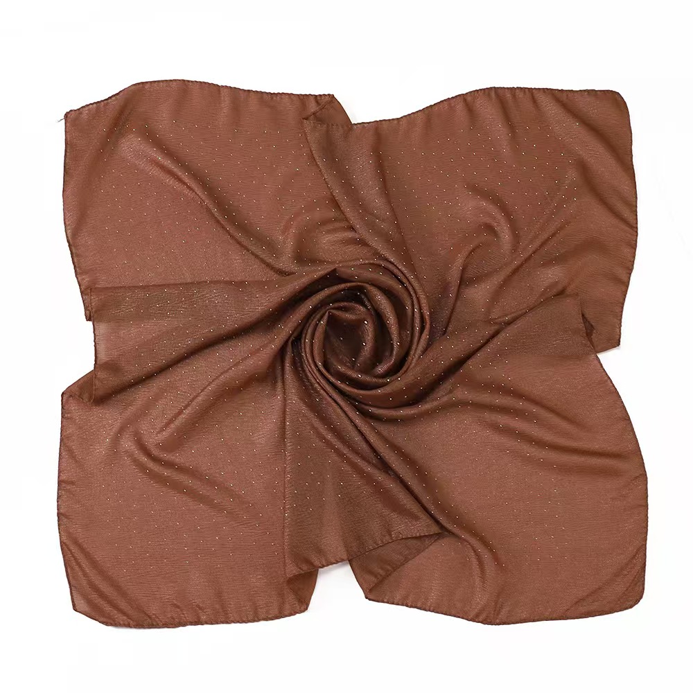 T1115 New Malaysian Square Scarf Satin Silk Scarf Starry Sky Hot Diamond Indonesian Baotou Scarf