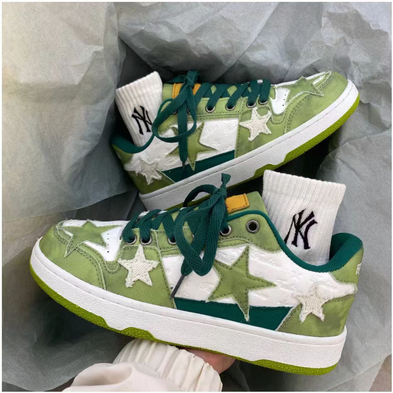 Popular Instagram versatile pink star casual high-end shoes, children's low cut sports board shoes, men's and women's versatile