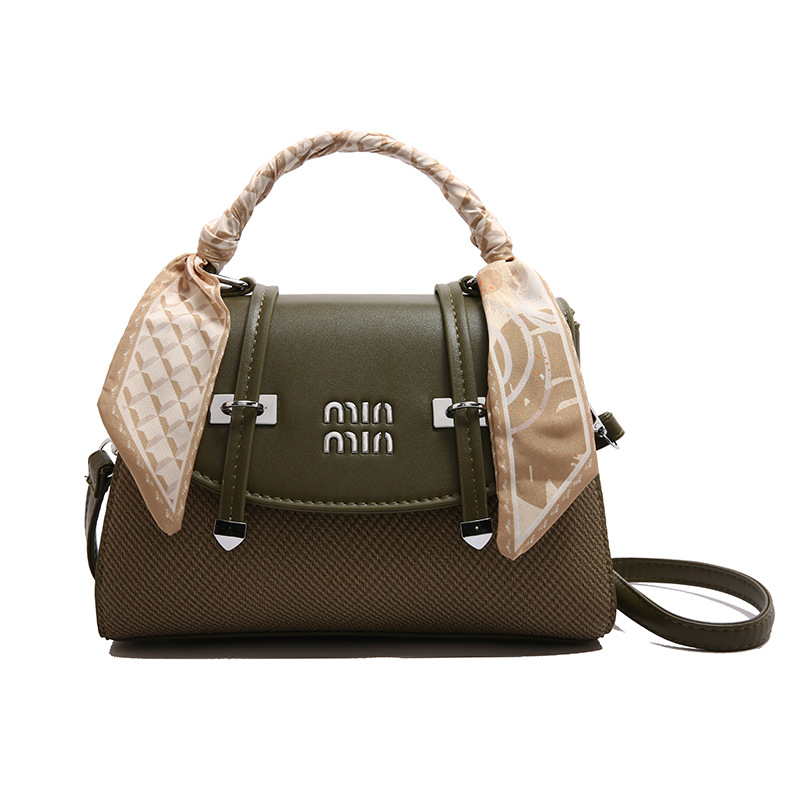 Hot selling 2025 new design large capacity fashionable popular women's silk scarf handbag retro versatile letter print single shoulder tote bag f