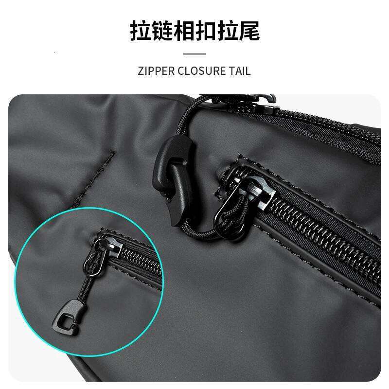 Waterproof Black Men's Chest Lightweight Fashion Short Trip Multifunction Zipper Anti-theft Outdoor Phone Crossbody Bag