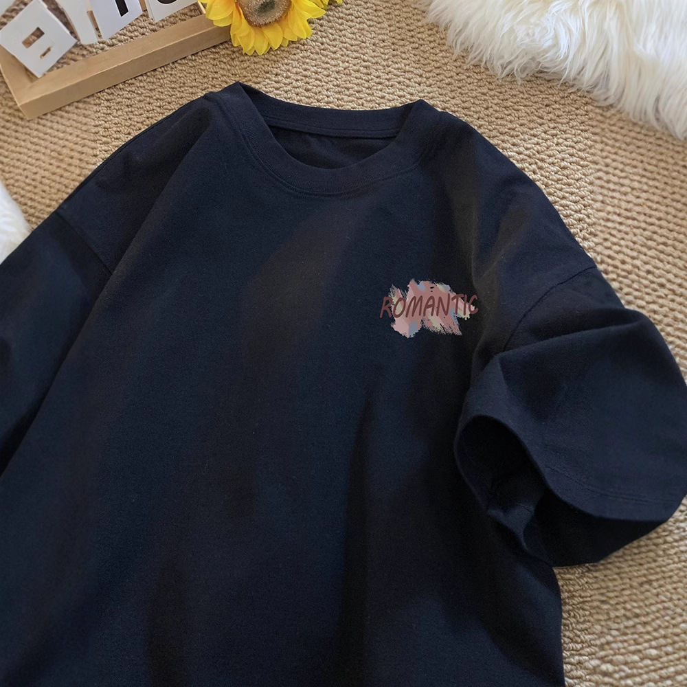 Letter Print Short Sleeve T-shirt For Designer Short Sleeves Men Summer Loose Breathable Half Sleeve American Style Trendy Anti-wrinkle Shaped T-shirt