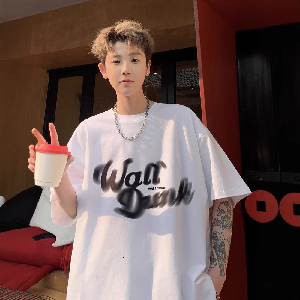 Skin-friendly Breathable Youth Short Sleeve T-shirt Designer Short Sleeves Men's Summer American Style Trendy Loose Heavyweight Half Sleeve Tee S