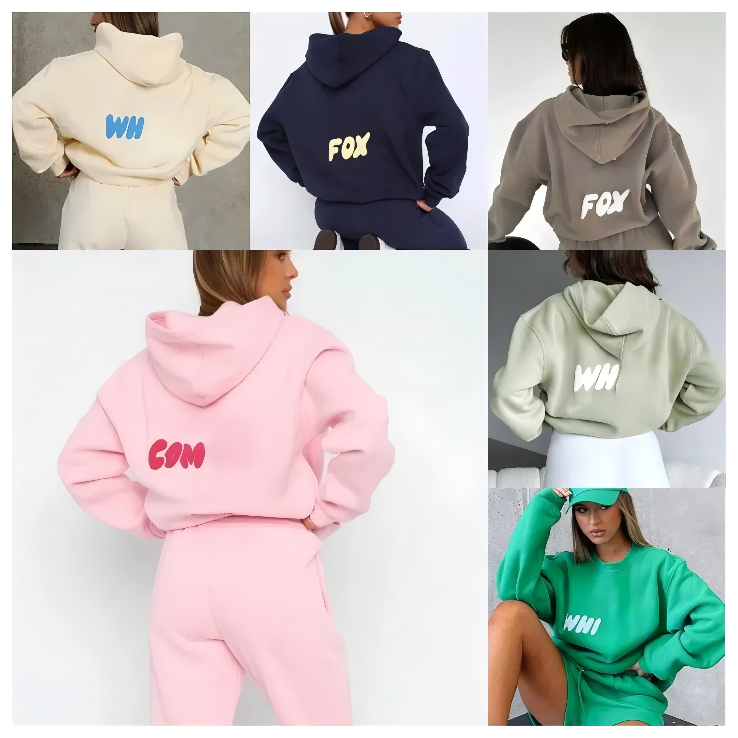 White hoodie Women's Hoodies Sweatshirts New ladies spring and autumn winter new hoodie set fashionable sports long sleeved cover hooded printed bathroom