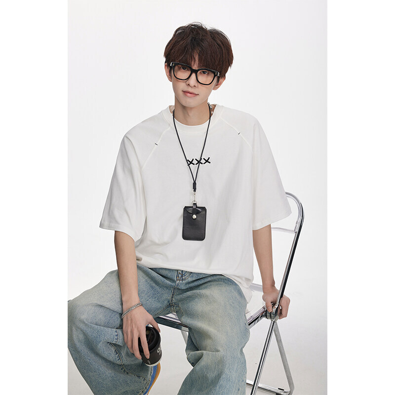 American High Street Printed Short Sleeve T-shirt For Men Summer Heavyweight Half Sleeve Designer Short Sleeves Loose Fit Versatile Crew Neck Tee