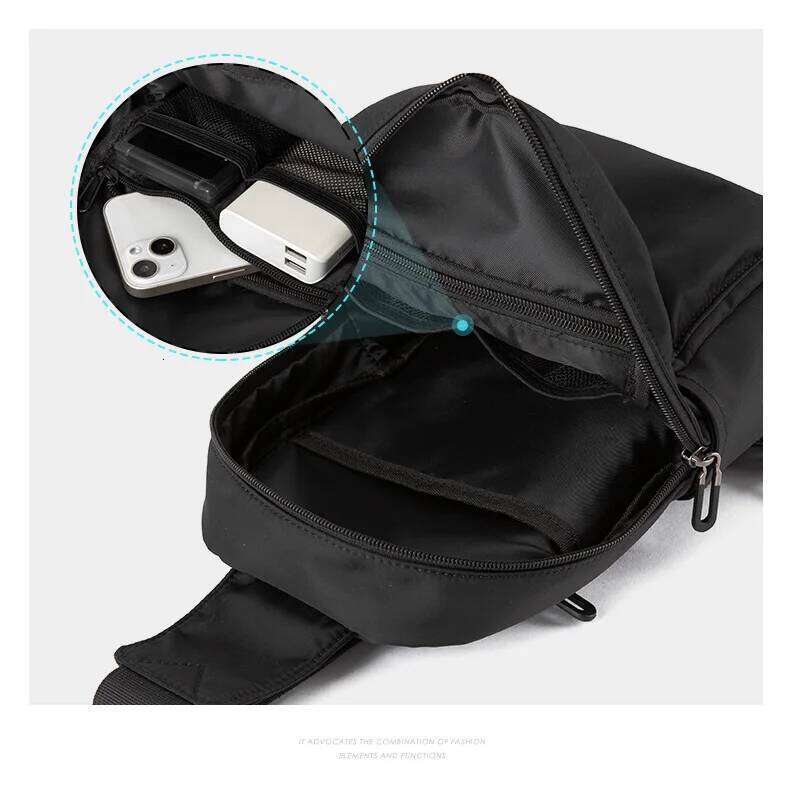 High Quality Men's Chest Leisure Fashion Small Shoulder Oxford Large Capacity Outdoor Sports With Anti-theft Zipper Bag