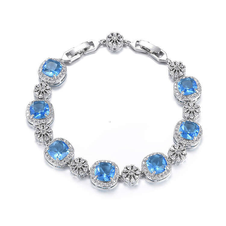 Trendy High-End Princess Fashion for Women Square Inlaid Luxurious Zircon Bracelet d1d