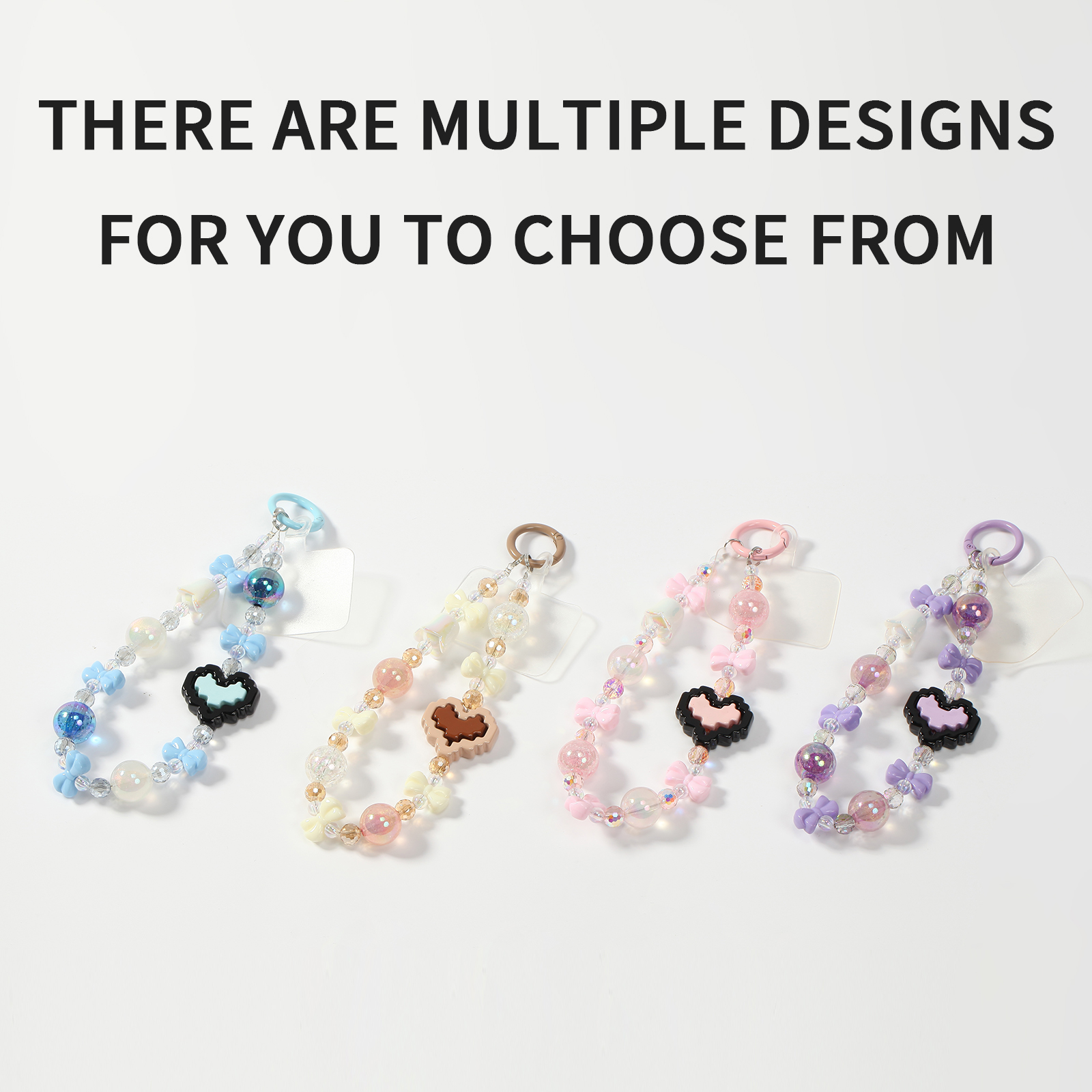 Fashionable High-Quality Pearl Bow Phone Chain with Bells mobile phone chain