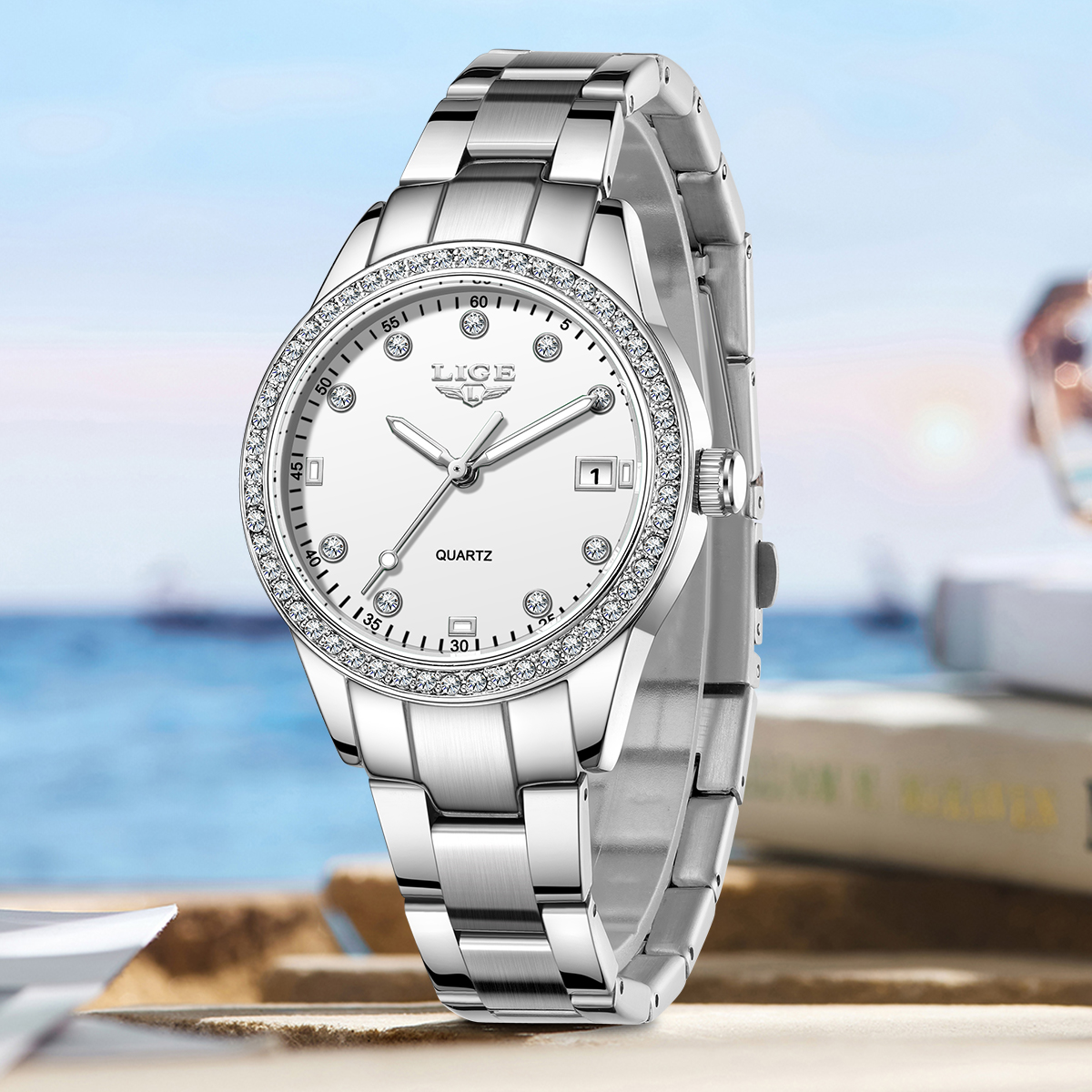 LIGE Quartz Watch Waterproof Watch Top Brand Women's Watch Universal Style Square Case Fashion Business Watch Holiday Gift Teen Watch
