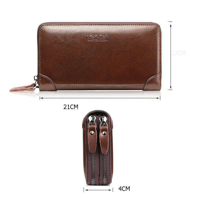 Men's Casual Clutch Men Functional Long Wallets Photo Bank Card Holder Purse for Male Note Compartment Phone Pockets bags