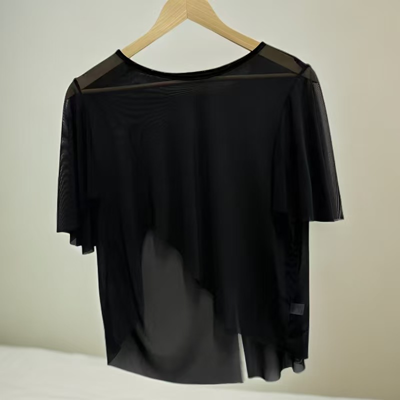 K1214 New summer outerwear shawl ice silk thin mesh large size sunscreen versatile slim jacket women irregular tops