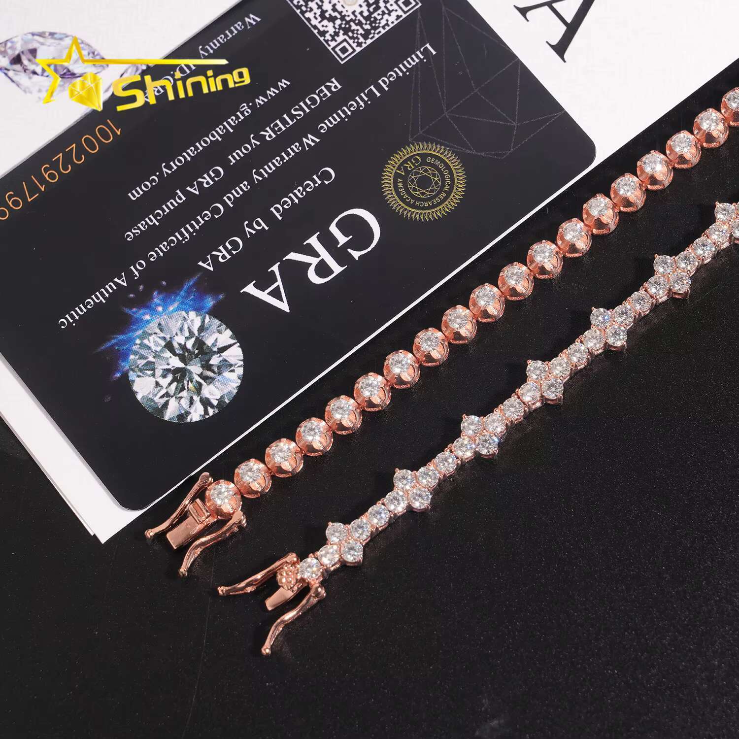 Hip Hop Luxury Jewelry 925 Pure Silver 3mm 4mm Cross Moissanite Tennis Bracelet Diamond VVS Moissanite Bracelet