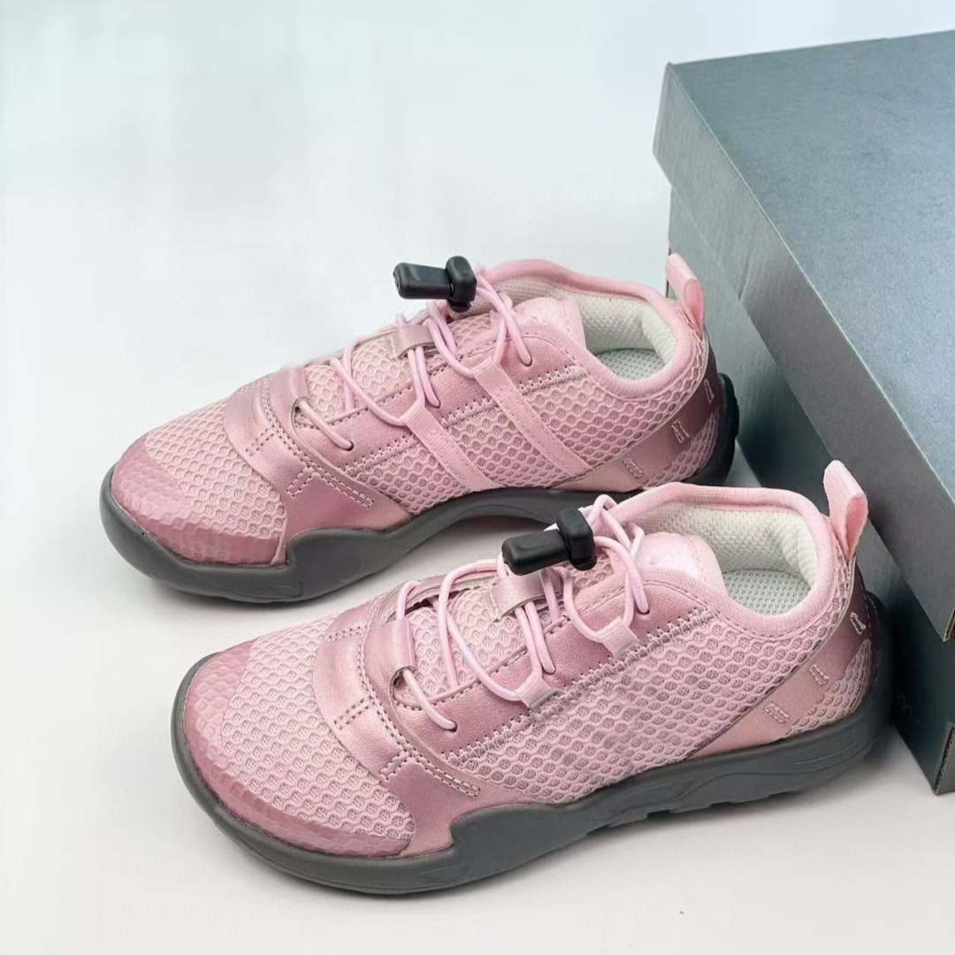 Kids Shoes Designer Mesh Running Toddlers Sneakers Boys Girls Lightweight Low Cut Thin Soloed Trainers Children Youth Casual Shoe Black Silver Grey Pi