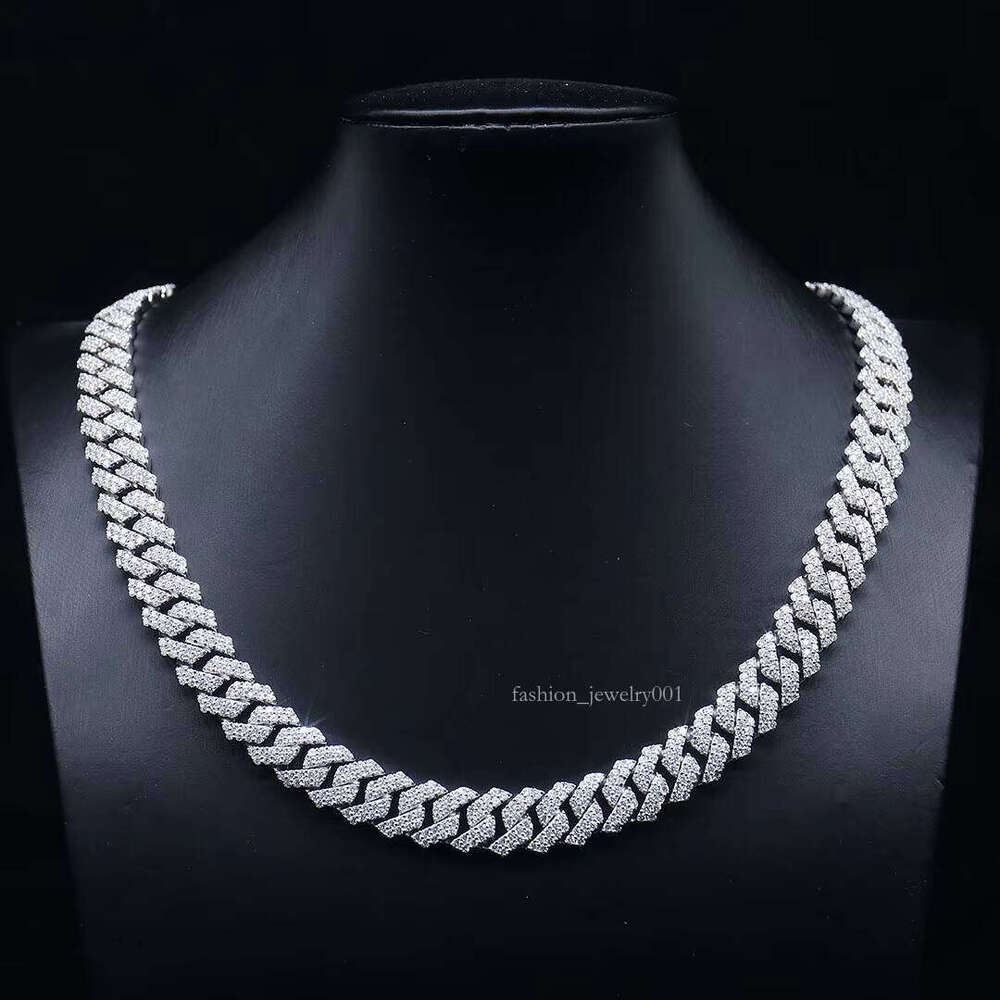10mm Cuban S Sier Moissanite Hip Hop Necklace