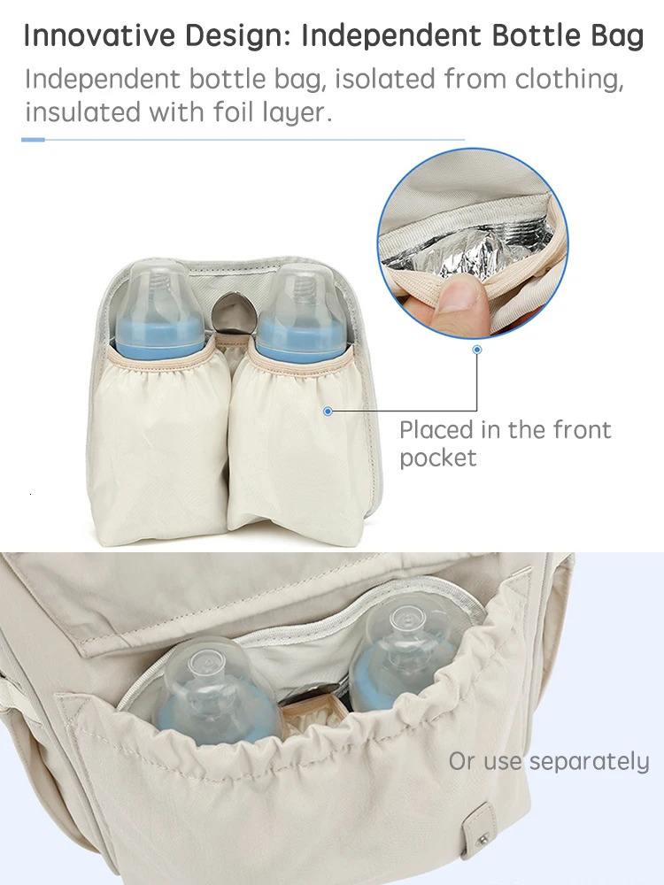 Pangdube Baby Nappy Bag with 2 Stroller Hooks Mummy Backpack Waterproof Outdoor Travel Mommy Maternity for Stuff w250703