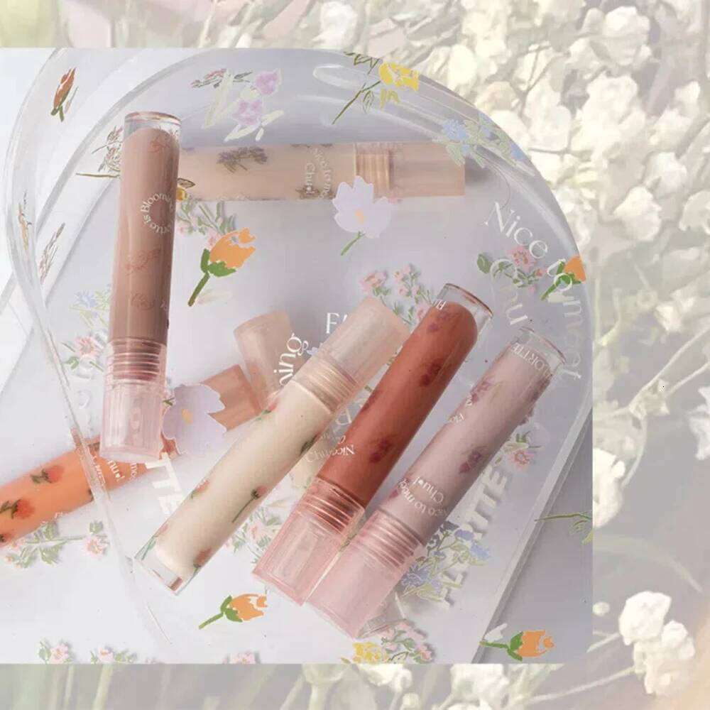 FLORTTE Gloss Long Lasting Hydrating Mirror Red Brown Lipstick Clear Moisturizing Lips Tint Nature Nude Lip Makeup Cosmetics X250702
