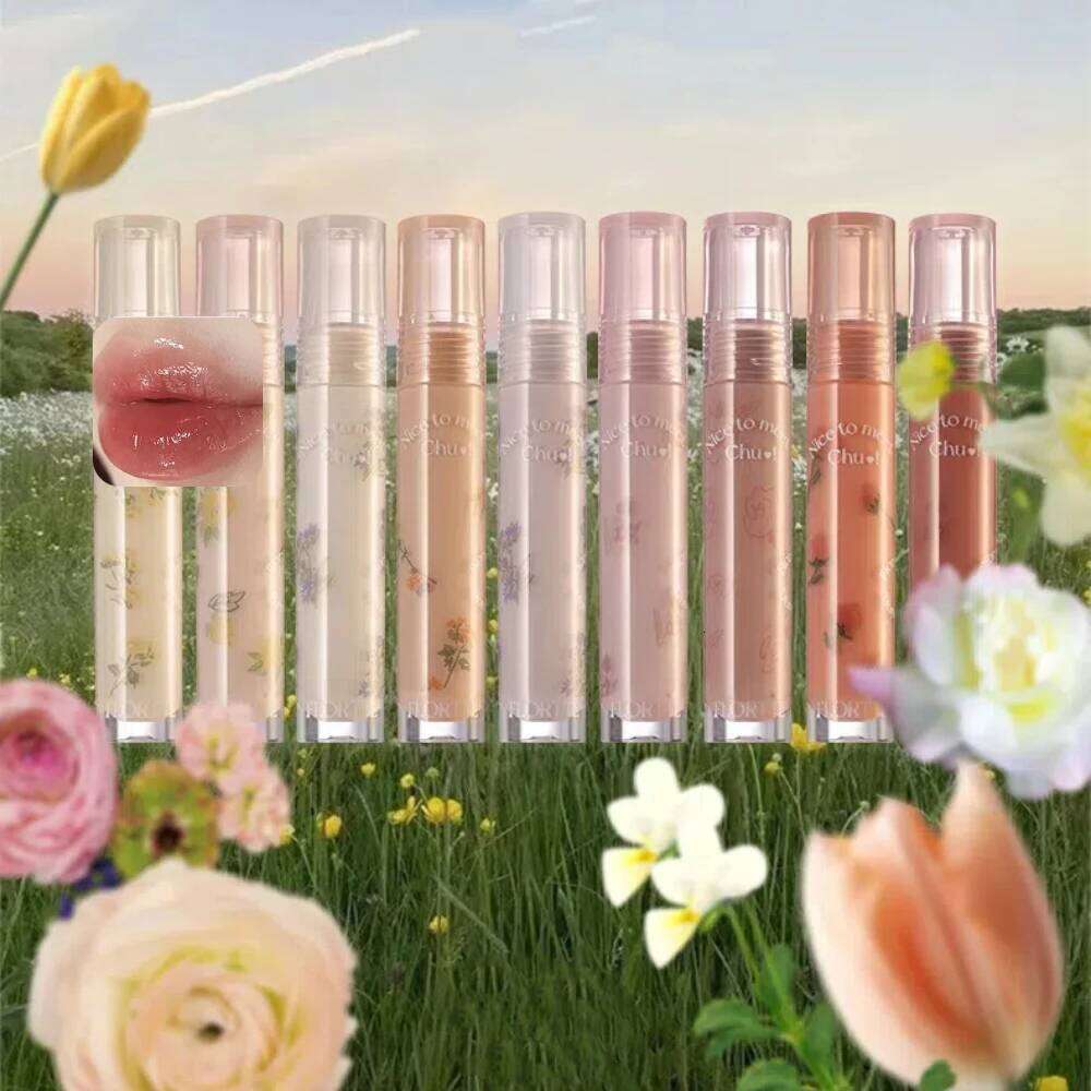 FLORTTE Gloss Long Lasting Hydrating Mirror Red Brown Lipstick Clear Moisturizing Lips Tint Nature Nude Lip Makeup Cosmetics X250702