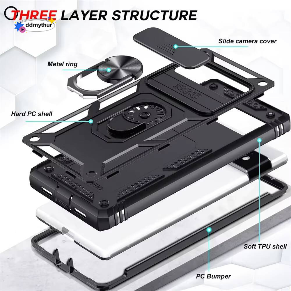 Shockproof for Google 9 8 6 Pro Cover with Sliding Camera Protector 2 in 1 Phone Case Kickstand Funda Pixel Shell ddmythur