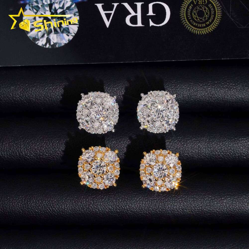 Hot Sale Pass Tester D VVS Moissanite Dia Earrings Screw Back Sier Hip Hop Stud Earring for Men and Women
