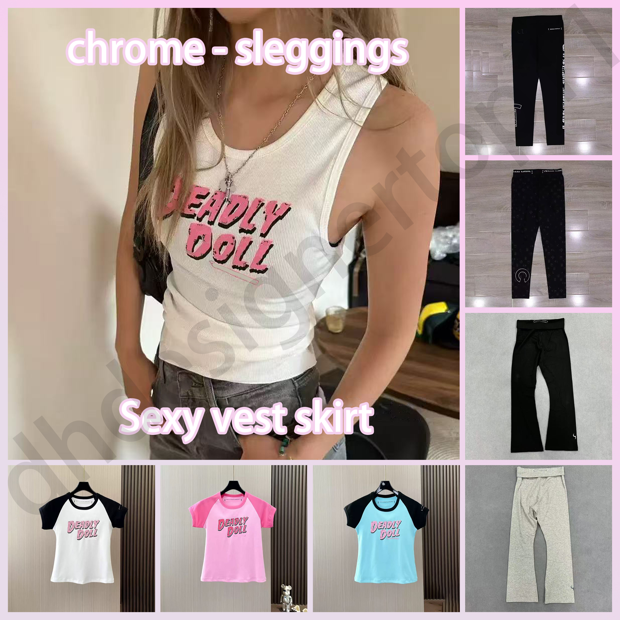 chrome tshirt designer tight pants clothes shirt for woman tank top high quality hoodie brand hoodies pure cotton chrome sleggings women shirts casual high version