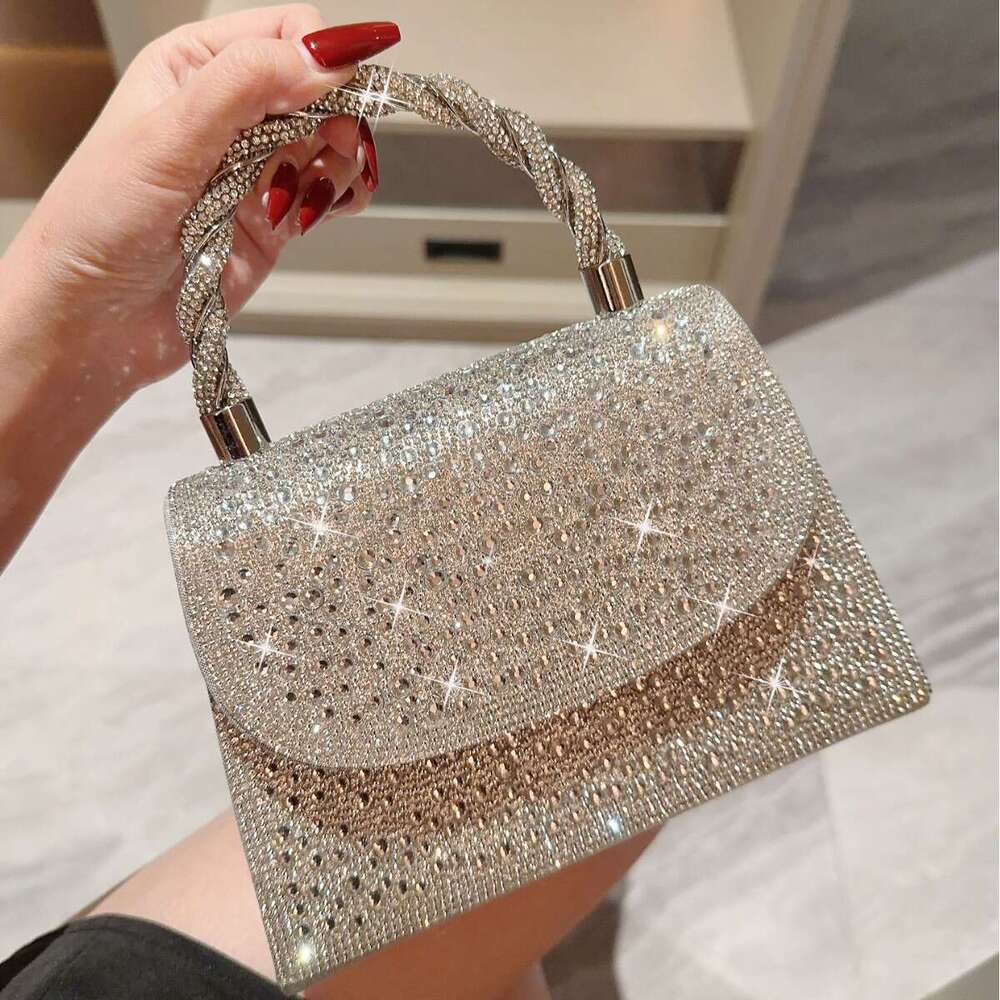 2025 New Handbag Banquet Full Rhinestone Prom Clutch Evening Dress Bag