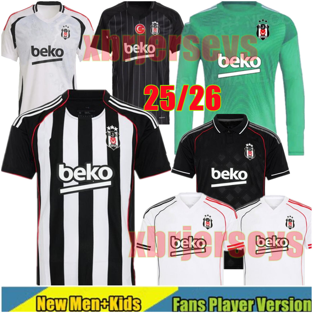25 2026 BESIKTAS jerseys MEN KIT JONAS SVENSSON GABRIEL PAULISTA ONUR BULUT 4XL 2025 Besiktas football shirt home away black white men women youth