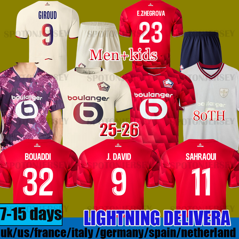 LOSC Lille 25 26 soccer jersey 80 Year Anniversary CABELLA YAZICI football shirt 24 25 26 Fourth Lille Olympique maillot lille Kids Kit ZHEGROVA maillot losc jersey